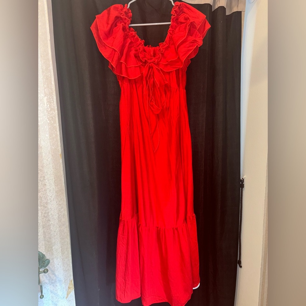 Brand new red off shoulder summer dress. Great thick material.